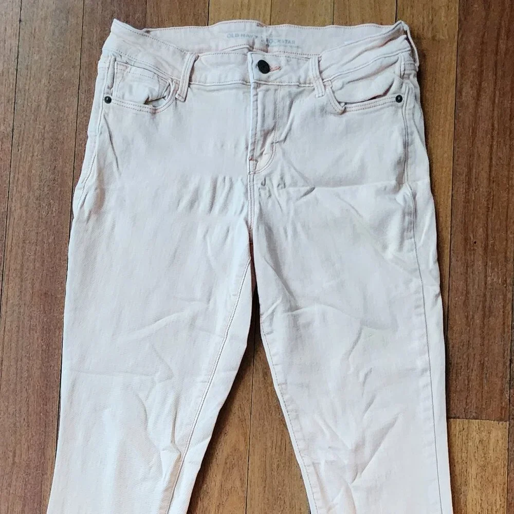 Old Navy Pale Pink Rock Star High Rise Skinny Jeans Size 6